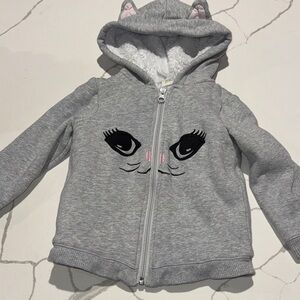 Crazy 8 Fleece Zip Up Cat Hoodie 4T